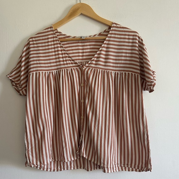 Madewell Rhyme Button-Front Top in Stripe Play Blouse size XXS EUC - Picture 8 of 11